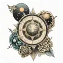 full body celestial sphere  tattoo design idea