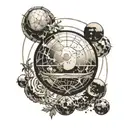 full body celestial sphere  tattoo design idea
