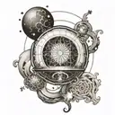 full body celestial sphere  tattoo design idea