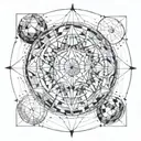 full body celestial sphere tattoo design idea