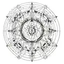 full body celestial sphere tattoo design idea