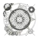 full body celestial sphere tattoo design idea