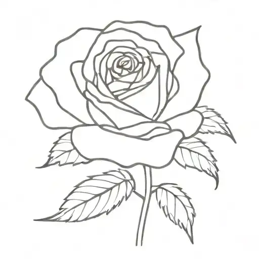 single red rose line art tattoo tattoo design idea