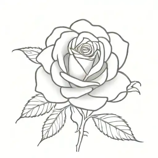 single red rose line art tattoo simple line drawing tattoo design idea