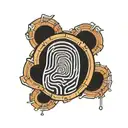 Identity as a maze with the form of a fingerprint tattoo design idea