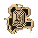 Identity as a maze with the form of a fingerprint tattoo design idea