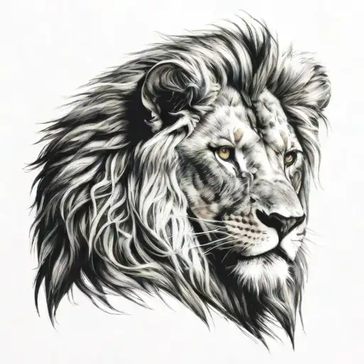 king lion head tattoo design idea