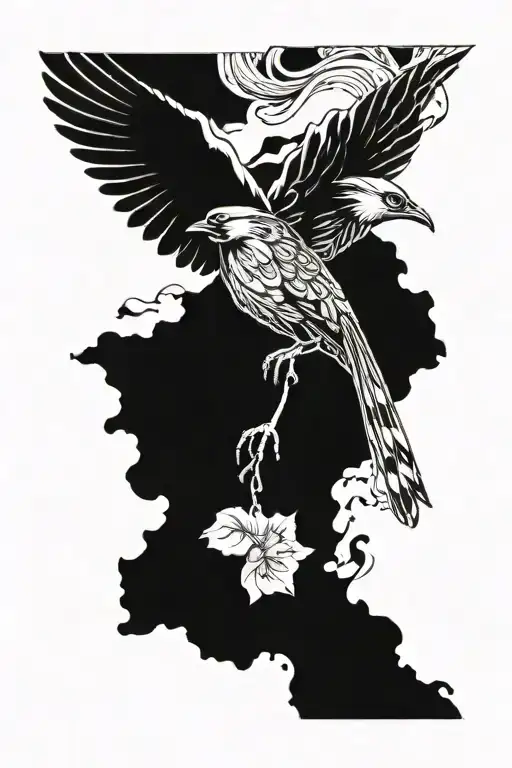 tatto design of A beautiful flying bird holding a very old papirus type paper but there is no text on it tattoo design idea