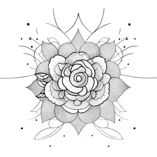 moon and jasmine flower tattoo design idea