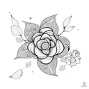 moon and jasmine flower tattoo design idea