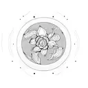 moon and jasmine flower tattoo design idea