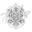 moon and jasmine flower tattoo design idea