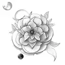 moon and jasmine flower tattoo design idea