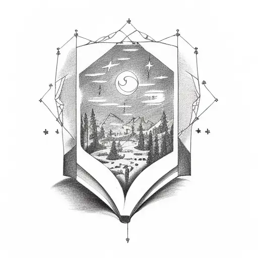 A tattoo of an open book with the Big Dipper on the page tattoo design idea