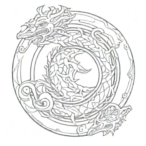norse ouroboros tattoo design idea