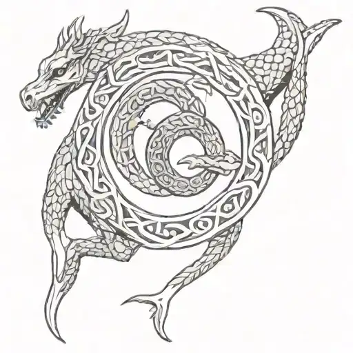 norse ouroboros tattoo design idea