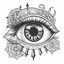 romnain clock inside eye clock tatto design tattoo design idea
