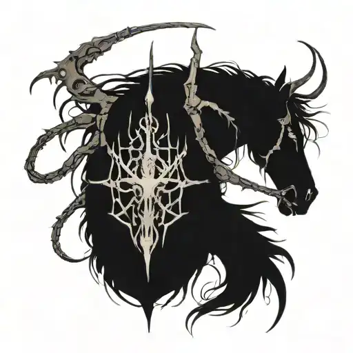 eight legged Odin's horse tattoo design idea