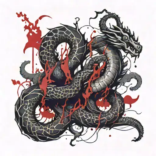 Norse serpent tattoo design idea
