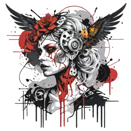 hel nordic godess of death tattoo design idea