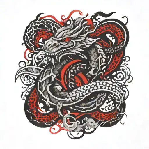Norse world serpent going tattoo design idea