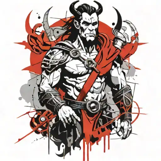 Norse god loki god of lies tattoo design idea