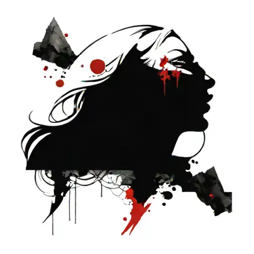 Norse goddess hel sexy woman face facing forward tattoo design idea