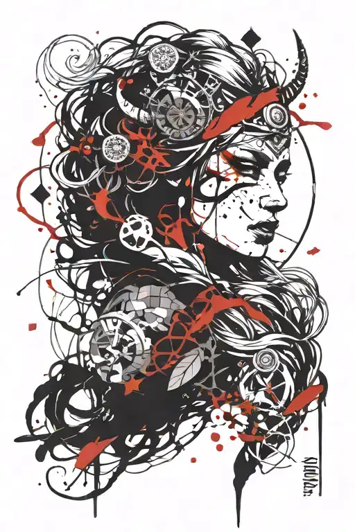 Norse goddess hel tattoo design idea