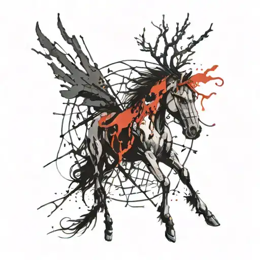 eight legged Odin's horse tattoo design idea