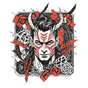 Norse god loki god of lies tattoo design idea