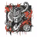 Norse god loki god of lies tattoo design idea