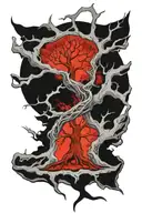 yggdrasil tree dieing half of the tree tattoo design idea