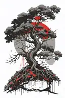 yggdrasil tree dieing half of the tree tattoo design idea