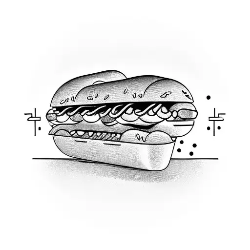 gay trans man eating a hot dog tattoo design idea