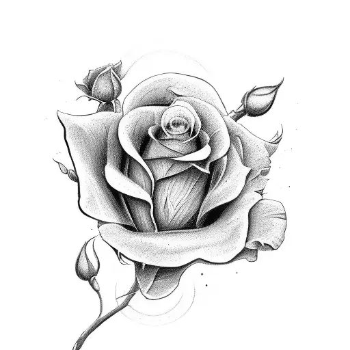 beauty and The beast roses tattoo design idea
