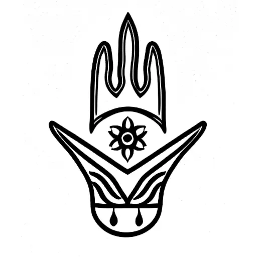 simple Hamsa Symbol for woman tattoo design idea