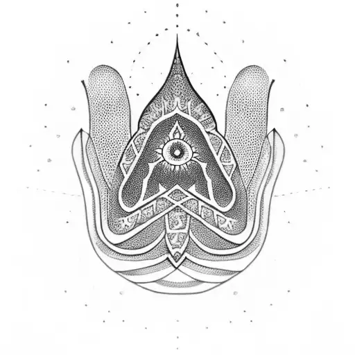 Hamsa Symbol for woman tattoo design idea