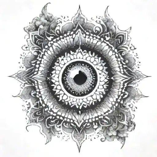 evil eye mandala tattoo design idea