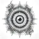 evil eye mandala tattoo design idea