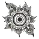 evil eye mandala tattoo design idea