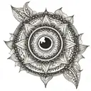 evil eye mandala tattoo design idea