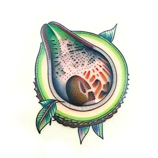 ash tree with avocado tattoo design idea