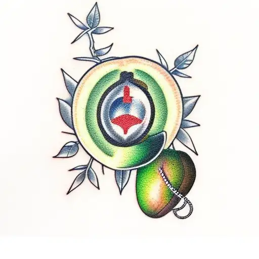 ash tree with avocado tattoo design idea