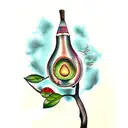 ash tree with avocado tattoo design idea