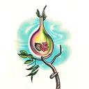 ash tree with avocado tattoo design idea