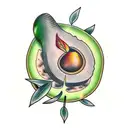 ash tree with avocado tattoo design idea