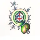 ash tree with avocado tattoo design idea