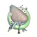 ash tree with avocado tattoo design idea