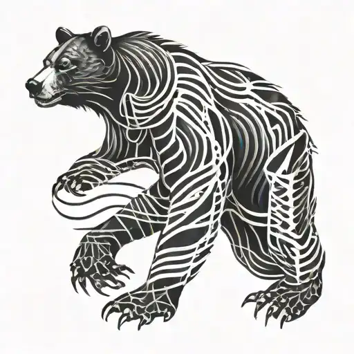 bear and claw marks tearing tattoo design idea