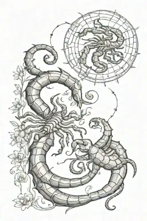 Scorpio and Gemini tattoo design idea